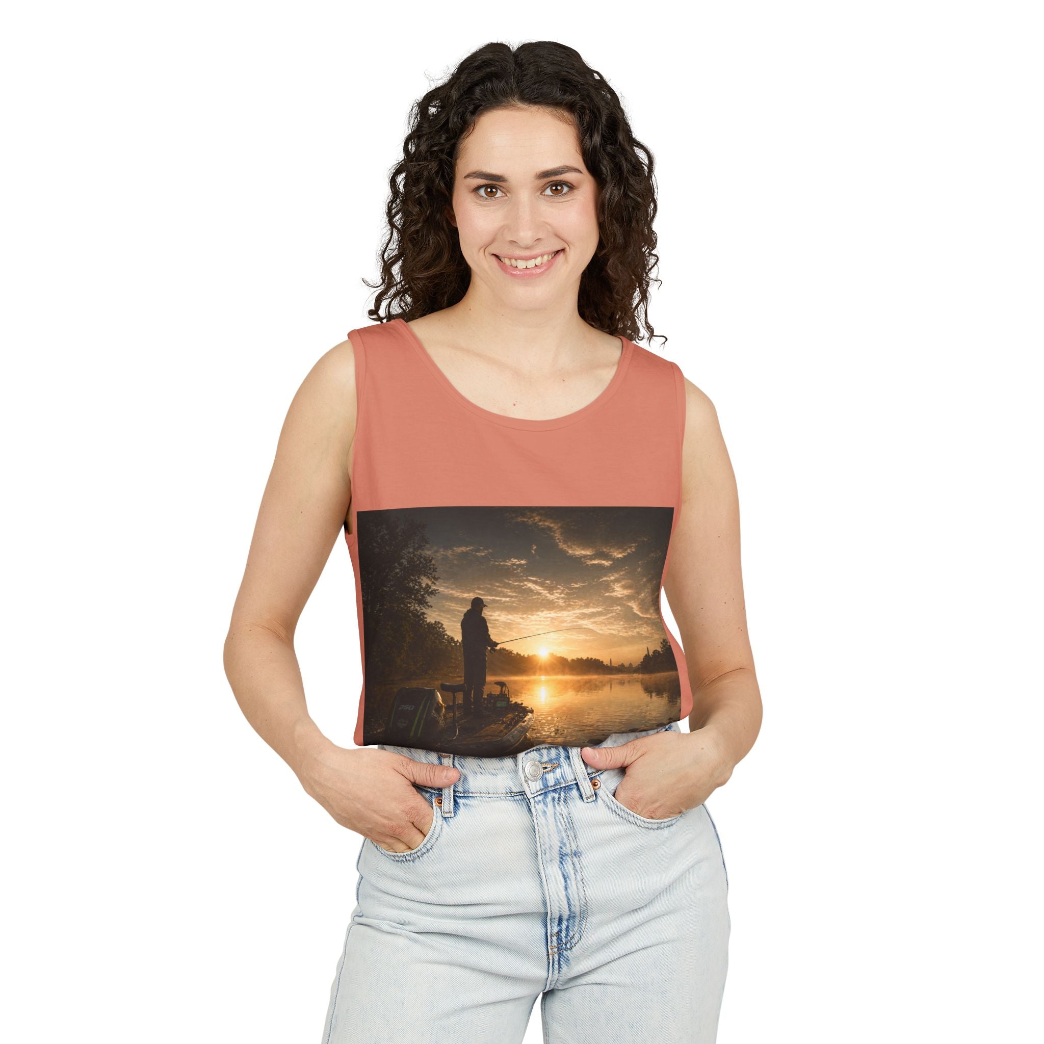 Fishing Sunrise Tank Top — FishingHoleZ Bass Graphic Tank