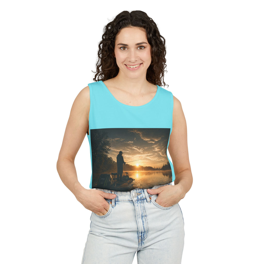 Fishing Sunrise Tank Top — FishingHoleZ Bass Graphic Tank