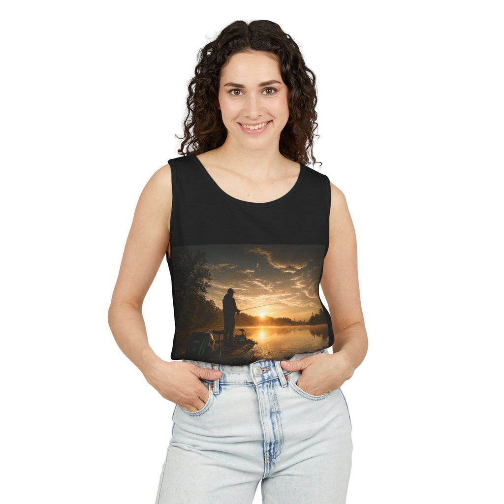 Fishing Sunrise Tank Top — FishingHoleZ Bass Graphic Tank