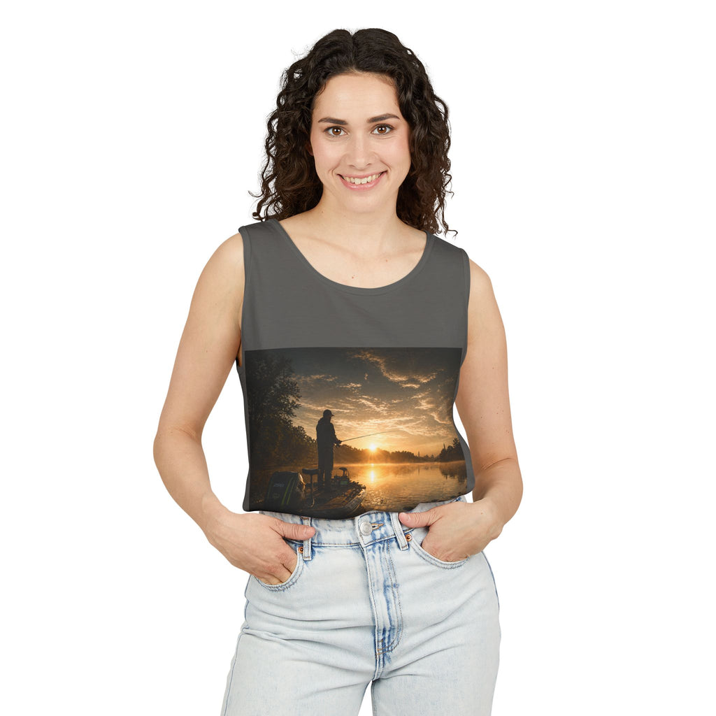 Fishing Sunrise Tank Top — FishingHoleZ Bass Graphic Tank