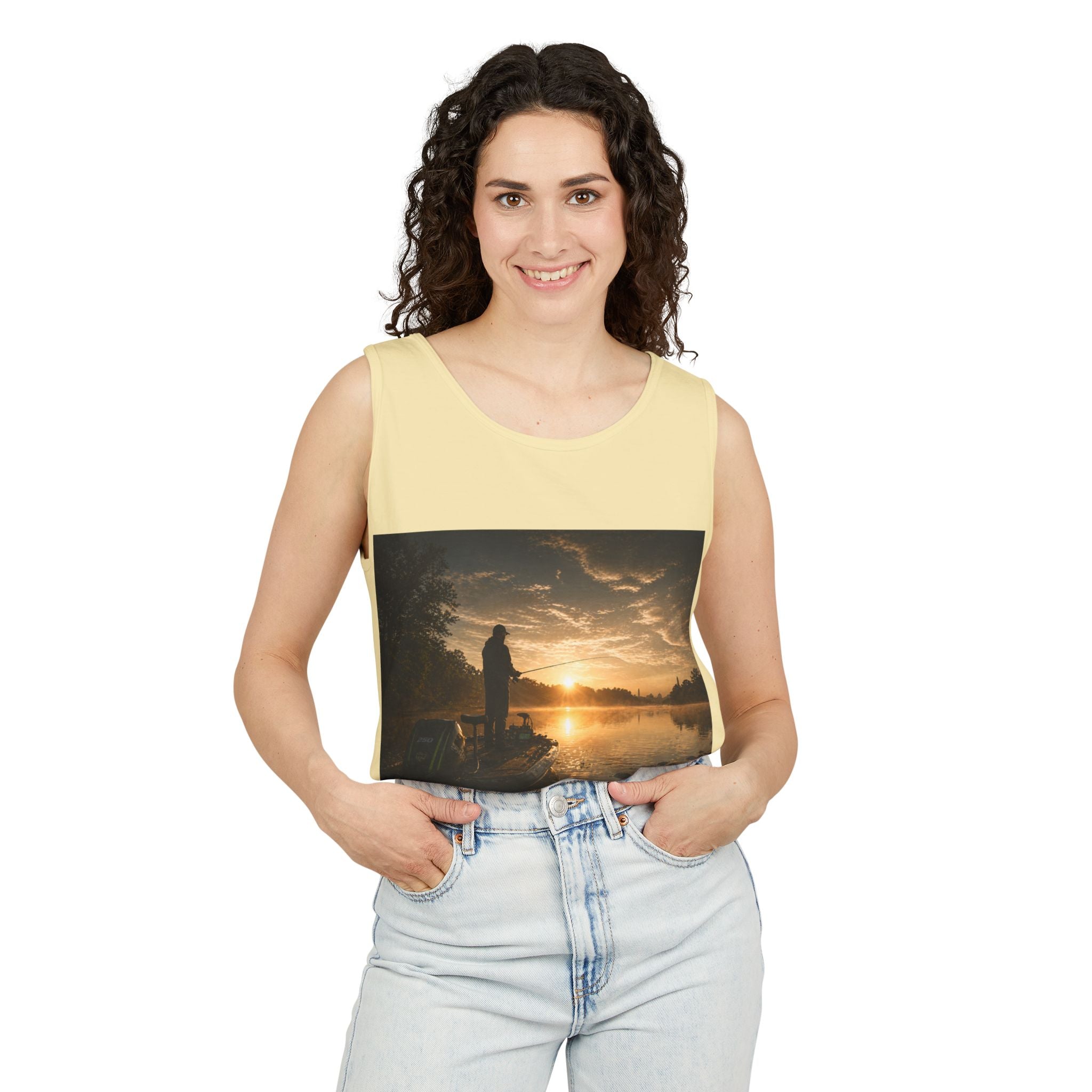 Fishing Sunrise Tank Top — FishingHoleZ Bass Graphic Tank
