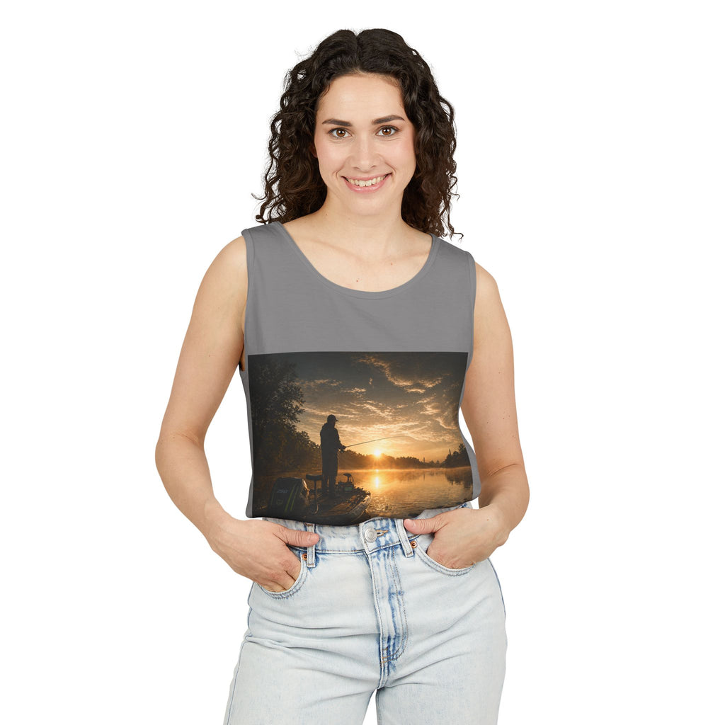Fishing Sunrise Tank Top — FishingHoleZ Bass Graphic Tank