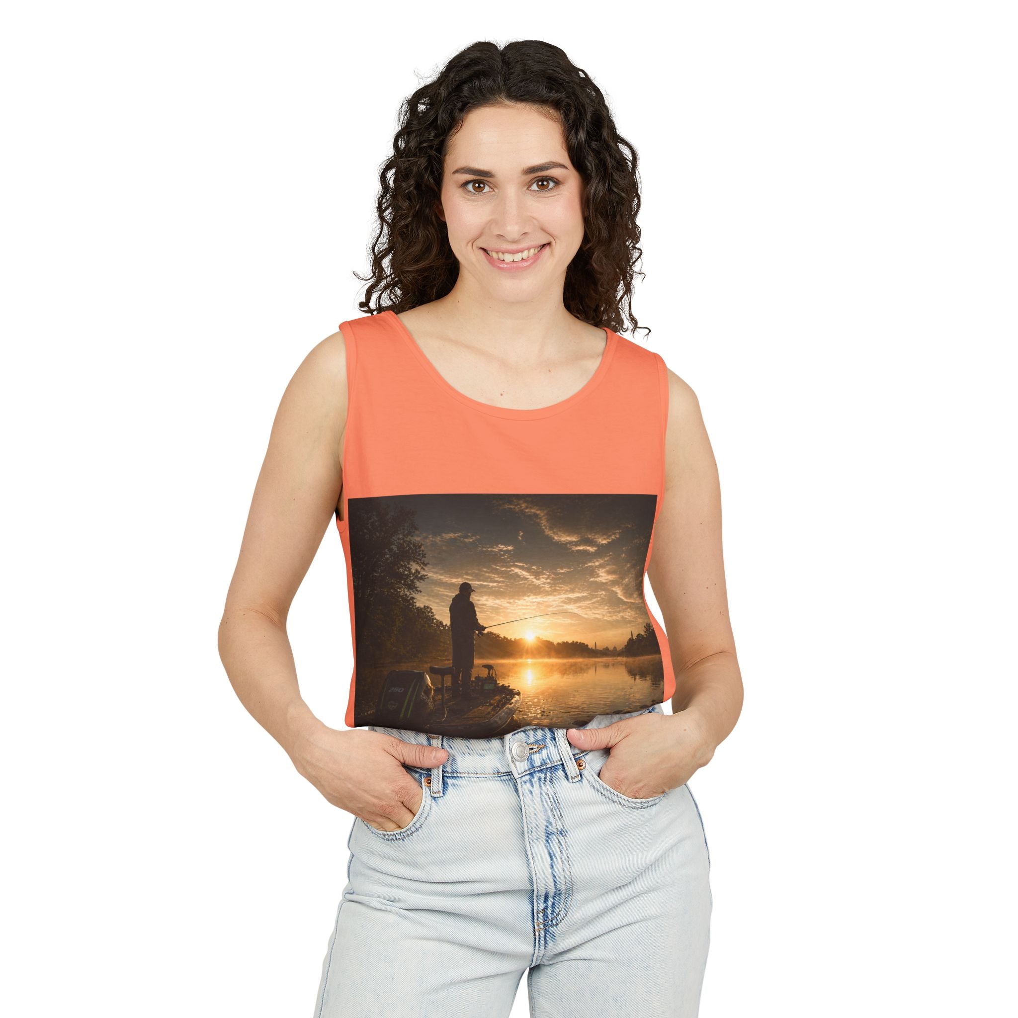 Fishing Sunrise Tank Top — FishingHoleZ Bass Graphic Tank